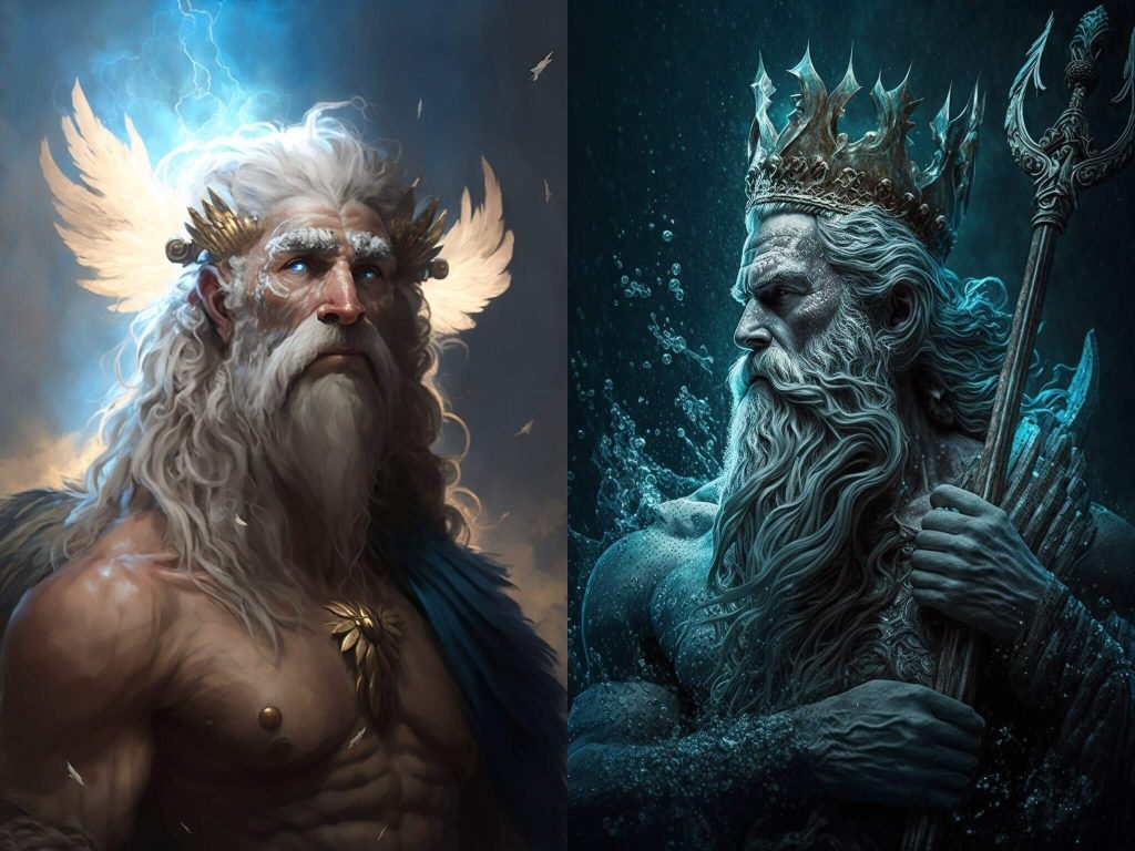 Poseidon отзывы. Zeus Poseidon. Зевс и Посейдон. Нептун Бог. Zeus vs Poseidon игра.